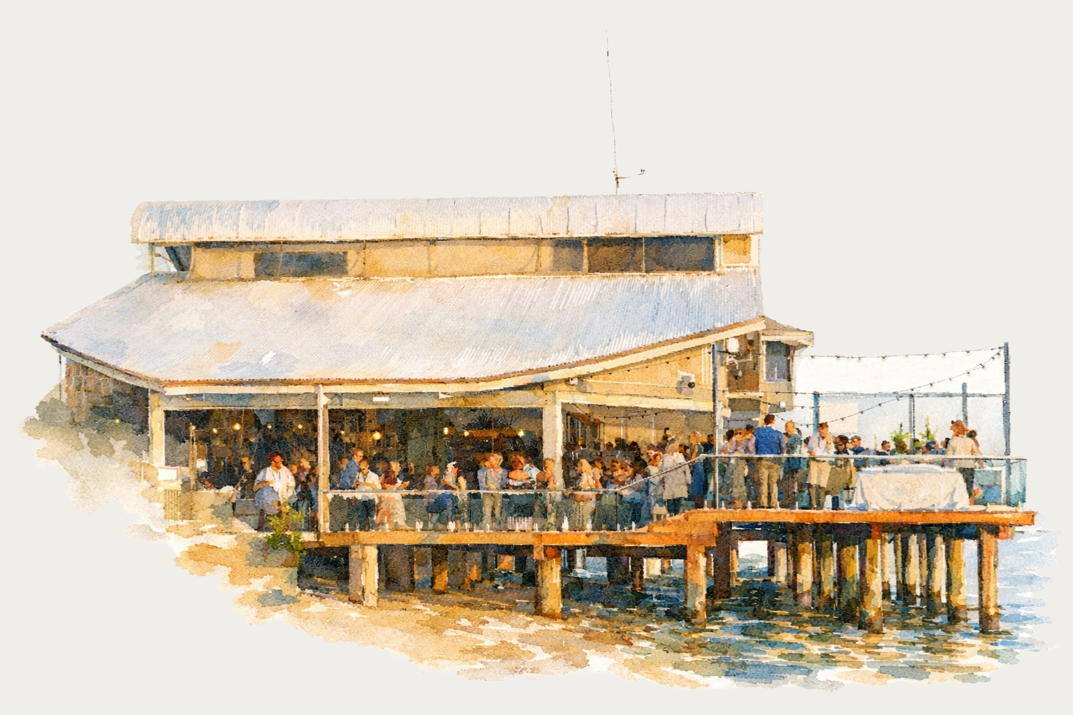 Watercolour of Port Melbourne Yacht Club